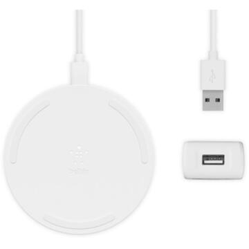 Belkin 10W QI Wireless Charging Pad White (QC 3.0, cablu inclus)