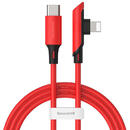 Colourful Elbow, USB Type-C/Lightning, 18W, 1.2m, Rosu