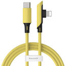 Colourful Elbow, USB Type-C/Lightning, 18W, 1.2m, Galben