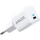 Anker PowerPort III Nano 20W USB-C, PowerIQ 3.0, Alb