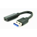 Gembird USB 3.1 AM to Type-C female adapter cable 10 cm black