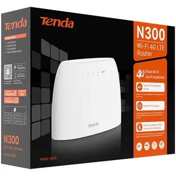 Router wireless Tenda WIRELESS ROUTER N300 2.4GHZ 3G/4G