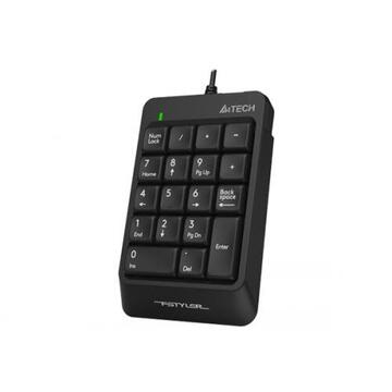 Tastatura numerica A4Tech - FK-13P-BK 18 Taste, USB Negru