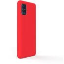 Lemontti Husa Liquid Silicon Samsung Galaxy A51 Red (protectie 360°, material fin, captusit cu microfibra)