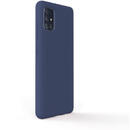 Lemontti Husa Liquid Silicon Samsung Galaxy A51 Dark Blue (protectie 360°, material fin, captusit cu microfibra)