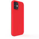 Lemontti Husa Liquid Silicon iPhone 12 Mini Red (protectie 360°, material fin, captusit cu microfibra)