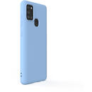 Lemontti Husa Silicon Soft Slim Samsung Galaxy A21s Light Blue (material mat si fin, captusit cu microfibra)