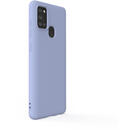 Lemontti Husa Silicon Soft Slim Samsung Galaxy A21s Lavender Gray (material mat si fin, captusit cu microfibra)
