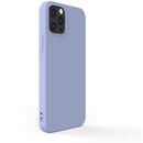 Lemontti Lemontti Husa Silicon Soft Slim iPhone 12 / 12 Pro Lavender Gray (material mat si fin, captusit cu microfibra)