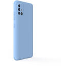 Lemontti Lemontti Husa Silicon Soft Slim Samsung Galaxy A51 Light Blue (material mat si fin, captusit cu microfibra)