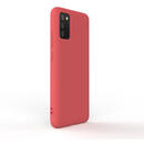 Lemontti Husa Silicon Soft Slim Samsung Galaxy A02s Santa Red (material mat si fin, captusit cu microfibra)