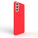 Lemontti Husa Liquid Silicon Samsung Galaxy S21 Plus Red (protectie 360°, material fin, captusit cu microfibra)