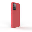 Lemontti Husa Silicon Soft Slim Samsung Galaxy A52 5G Santa Red (material mat si fin, captusit cu microfibra)