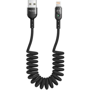 Mcdodo Cablu Omega Series Retractabil Lightning Black (1.8m, led indicator)-T.Verde 0.1 lei/buc