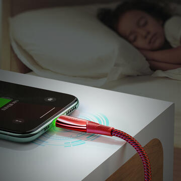 Mcdodo Cablu Shark Series Lightning Red (1.8m, 3A, led indicator, impletitura nylon)-T.Verde 0.1 lei/buc