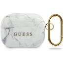 Guess Guess Husa Marble Collection Airpods Pro Alb (cu breloc)