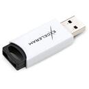 Exceleram USB 2.0 16GB H2 alb cu negru