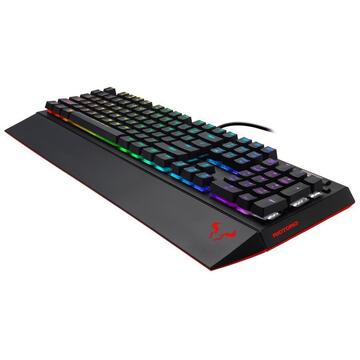 Tastatura Riotoro gaming mecanica  Ghostwriter Prism Cherry MX Blue neagra iluminare RGB