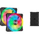 Corsair iCUE QL140 RGB 2er 140x140x25, case fan (black, 2-pack, including Lighting Node CORE)