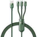 Mcdodo Cablu Super Fast Charging 3 in 1 Lightning & MicroUSB & Type-C Green (5A, 1.2m)