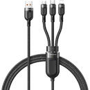 Mcdodo Cablu Super Fast Charging 3 in 1 Lightning & MicroUSB & Type-C Black (5A, 1.2m)