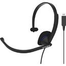 CS195 USB Headsets, On-Ear, Wired, Microphone, Black
