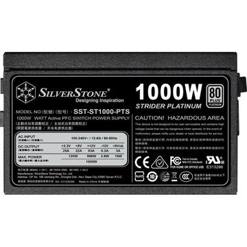 Sursa Silverstone SST-ST1000-PTS 1000W PC Power Supply (black 8x PCIe, cable management)
