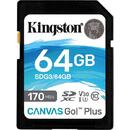 Kingston Canvas Go! Plus 64 GB SDXC, memory card (black, UHS-I (U3), Class 10, V30)