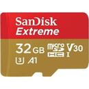Extreme 32 GB microSDXC, memory card (UHS-I U3, C10, V30, A2)