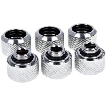 Alphacool Eiszapfen pipe connection 1/4" on 16/10mm, chrome-plated, 6-pack - 17378