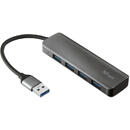 Trust Trust Halyx Aluminium 4-Port USB 3.2 Hub USB-A 3.1 Gen 1 4x USB-A 3.2 Gen 1 Grey
