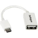 STARTECH StarTech.com 5in White Micro USB to USB OTG Host Adapter M/F - Micro USB Male to USB A Female On-The-Go Host Cable Adapter - White (UUSBOTGW) - USB adapter - USB to Micro-USB Type B - 12.7 cm