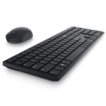 Tastatura DELL TASTATURA + MOUSE KM5221W USB, Fara fir, Negru, Rezolutie 1600 dpi, Optic