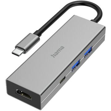 Hama USB-C Hub, Multiport, 4 Ports, 2 x USB-A, USB-C, HDMI™