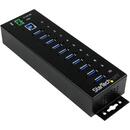 10-Port Industrial USB 3.0 Hub with ESD & 350W Surge Protection