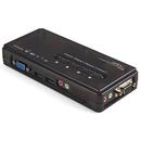 STARTECH 4 Port Black USB KVM Switch Kit with Cables and Audio
