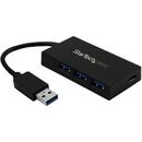 4 Port USB 3.0 Hub - USB Type-A Hub with 1x USB-C & 3x USB-A (SuperSpeed 5Gbps) - USB Bus or Self-Powered - Portable USB 3.1/3.2 Gen 1 BC 1.2 Charging Hub w/ Power Adapter