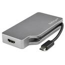 USB C Multiport Video Adapter w/ HDMI, VGA, Mini DisplayPort or DVI - USB Type C Monitor Adapter to HDMI 2.0 or mDP 1.2 (4K 60Hz) - VGA or DVI (1080p) - Space Gray Aluminum