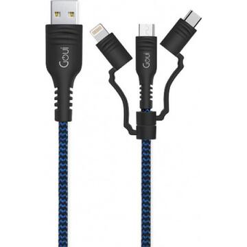 Cablu 3IN1Goui Tough, Bl-bLK G-3IN1-15M