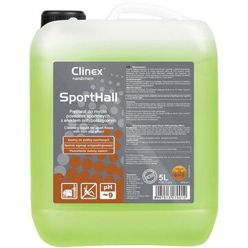 Detergent lichid, pentru curatare pardoseli sali de sport, anti-derapant, 5 litri, Clinex Sport Hall