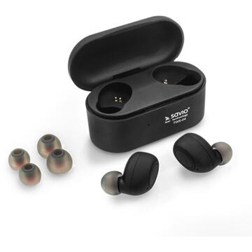 SAVIO TWS-04 Wireless Bluetooth Earphones Black,Graphite