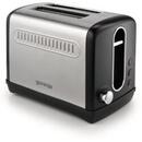 Gorenje T1100CLBK Toaster, Power 1100 W, 2 slots, Plastic/Metal, Black/Stainless steel