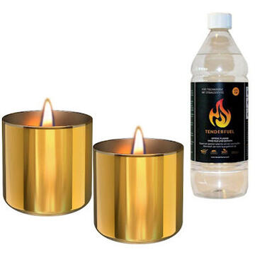 Tenderflame Lilly 8 cm, 0,5 L, Gold (2 pack)
