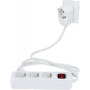 Multiple Socket Outlet 3+1-fold 5m + switch white