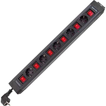 Prelungitor REV 5-fold Multiple Socket 3,7 m Single Switch  anthracite