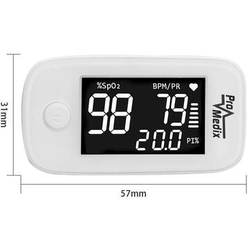 ProMedix Fingertip Pulse Oximeter PR-870 1.5” HD LED display
