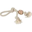 ZOLUX ZOLUX WILD MIX Rope toy with a handle and a wooden disc