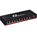 GetFort GetFort GF-210D-8P-120 network switch Unmanaged L2 Gigabit Ethernet (10/100/1000) Power over Ethernet (PoE) Black