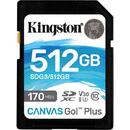 Kingston Canvas Go! Plus 512 GB SDXC, memory card (black, UHS-I (U3), Class 10, V30)