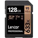 Lexar 128GB Professional 633x SDHC/SDXC UHS-I cards, up to 95MB/s read 45MB/s write, 10 V30 U3